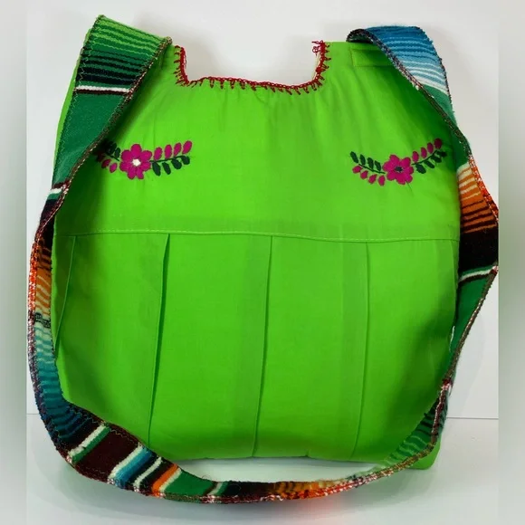 Handmade upcycled Mexican embroidered crossbody purse bag - Picture 3 of 6